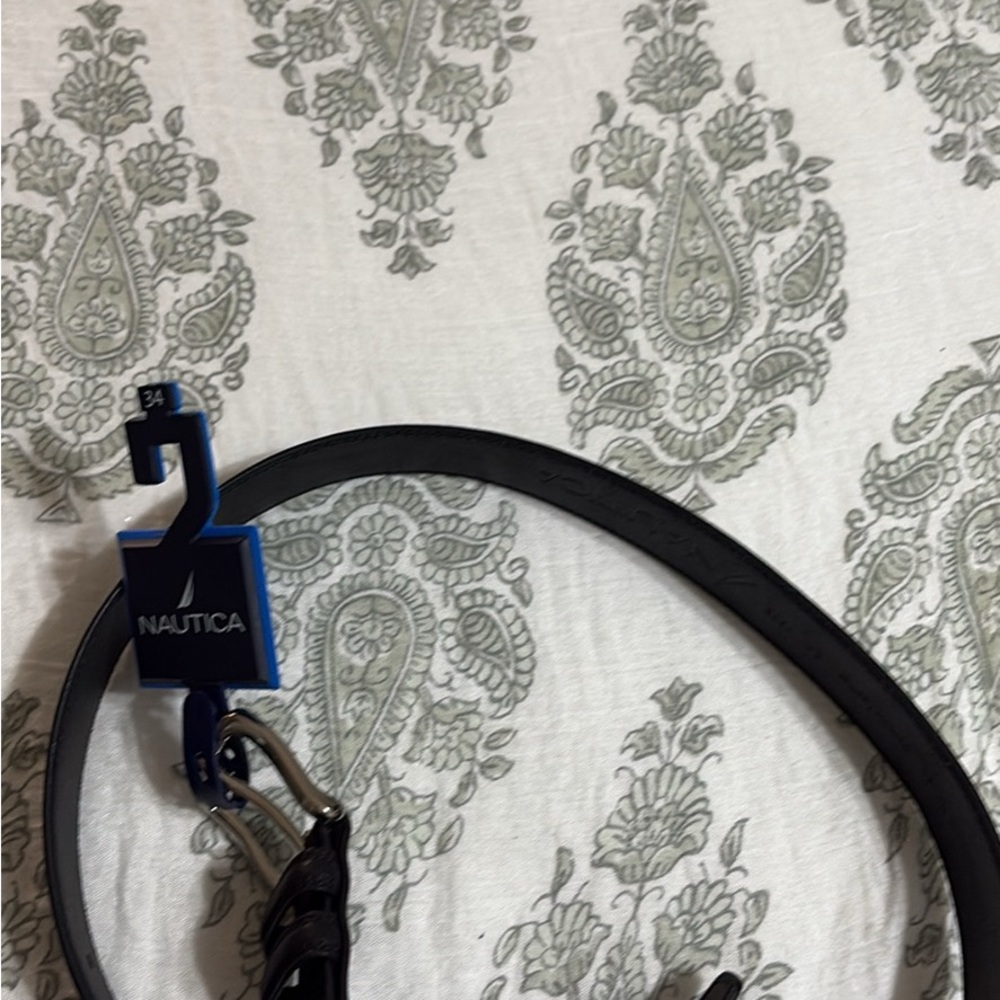 Nautica Black Leather Belt